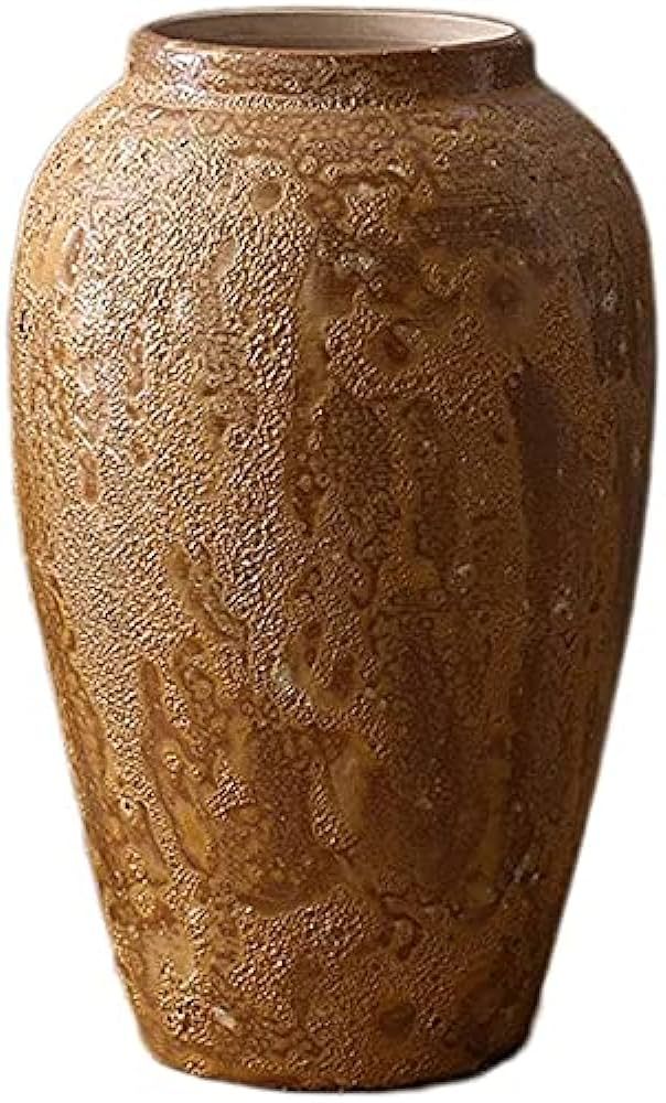 XIAOZHEN Vase Desktop Rough Pottery Earthenware Flower Retro Pot Ceramic Modern Minimalist Handma... | Amazon (US)