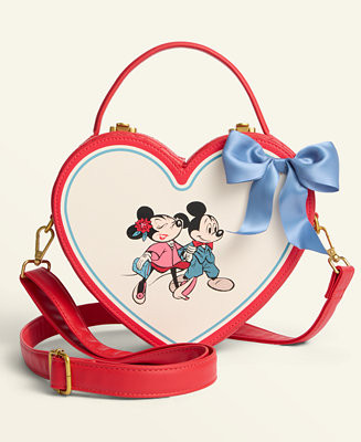 Loungefly Disney | Macy's Mickey Mouse & Minnie Mouse Heart Shaped Crossbody Handbag, Macy's Excl... | Macy's