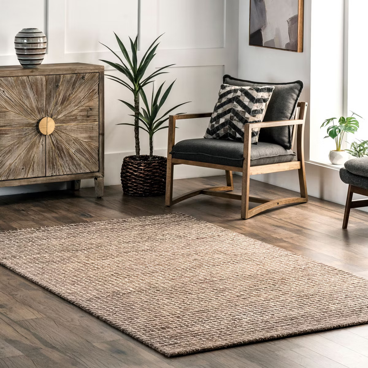 Nuloom Melrose Checked Wool Area Rug | Target