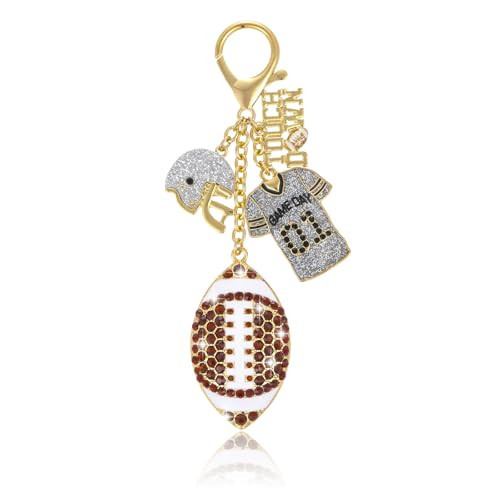 Football Keychain Bag Charm for Women Game Day Sport Lover Team Jewelry | Amazon (US)