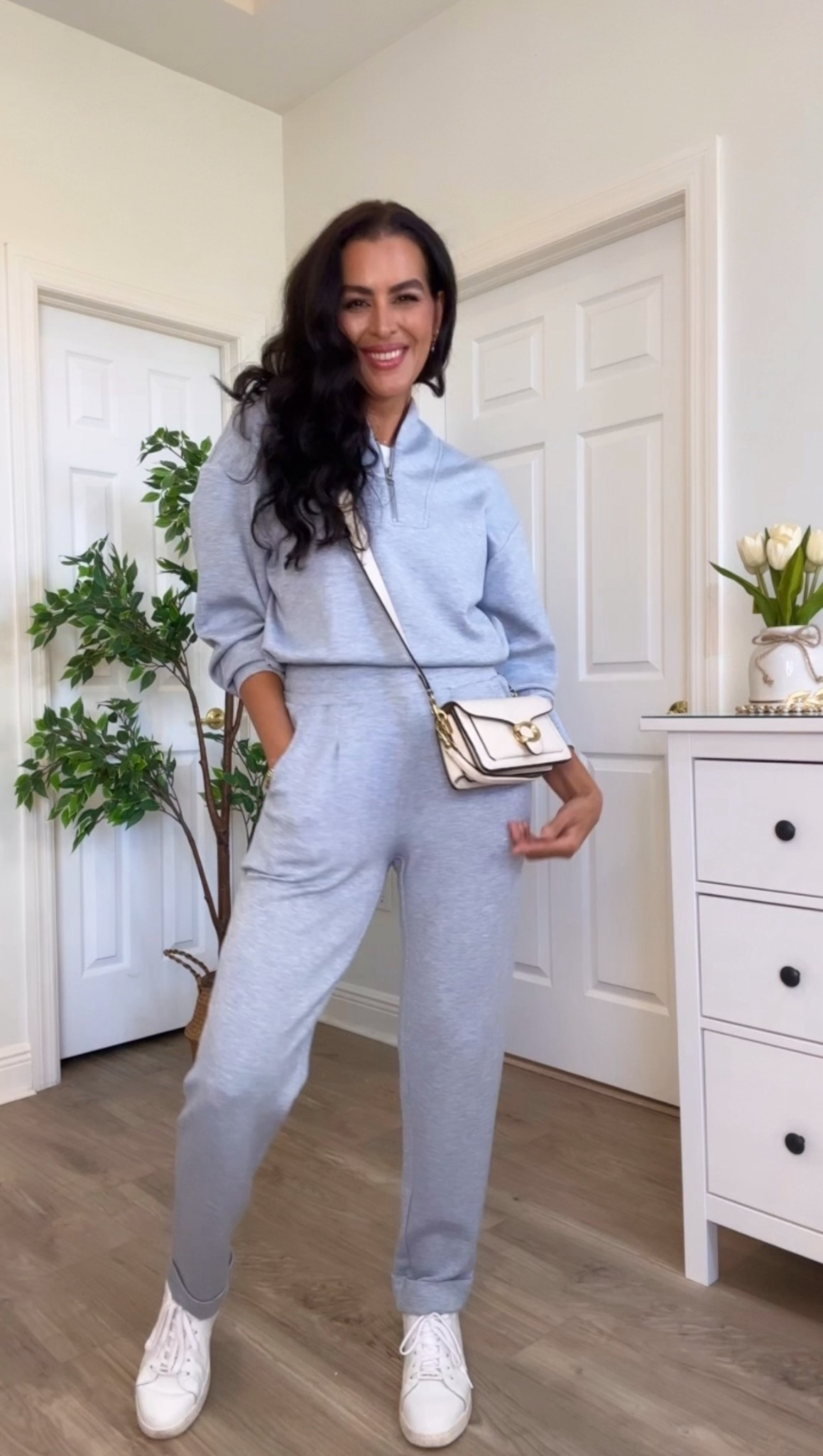 ✈️all details here: size S in top and joggers! Shoes run small, size up! Luggage and weekender on sale! 

#LTKTravel #LTKOver40 #LTKSaleAlert