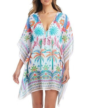 Summer Solstice V-Neck Caftan Swim Cover-Up | Dillard's