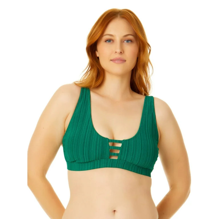 Time And Tru Women's Ribbed Cutout Swim Top | Walmart (US)