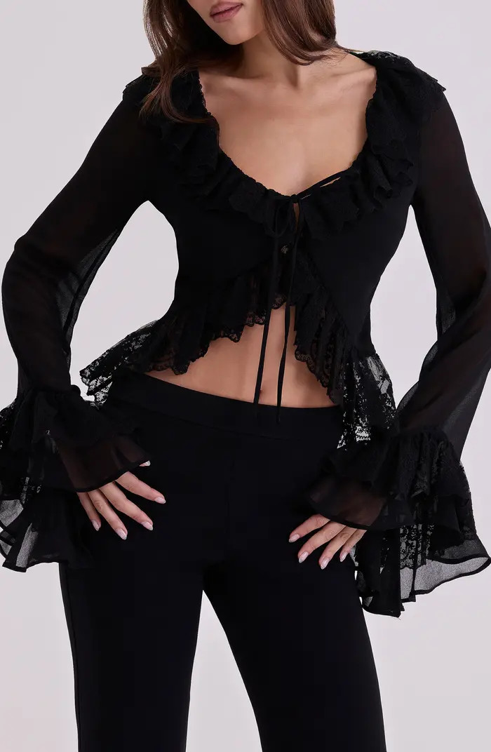 Goya Ruffle Lace Trim Top | Nordstrom