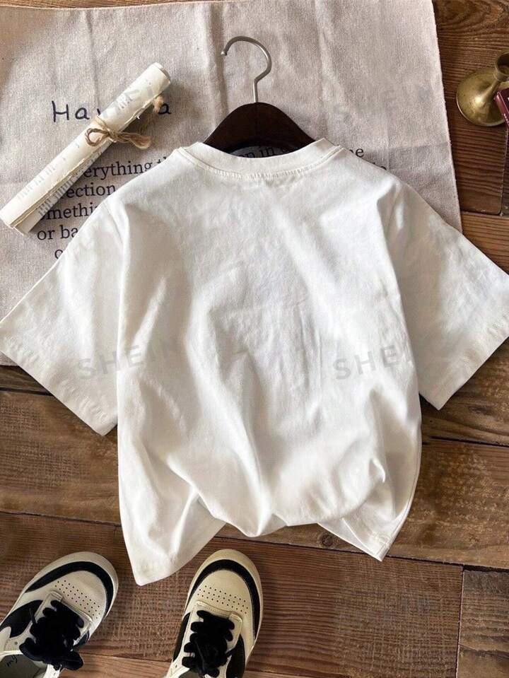 SHEIN LUNE Short Sleeve Round Neck Casual Women T-Shirt, Summer | SHEIN