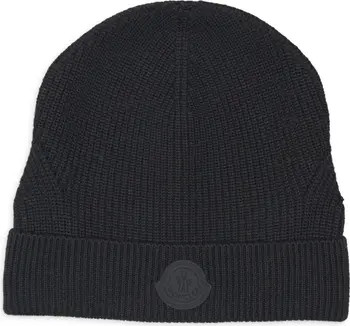 Logo Patch Virgin Wool Beanie | Nordstrom