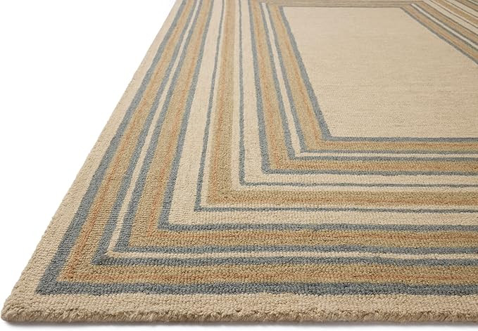 Loloi Chris Loves Julia Alfie Collection ALF-05 Natural/Multi 2'-3" x 3'-9" Accent Rug Wool Neutr... | Amazon (US)