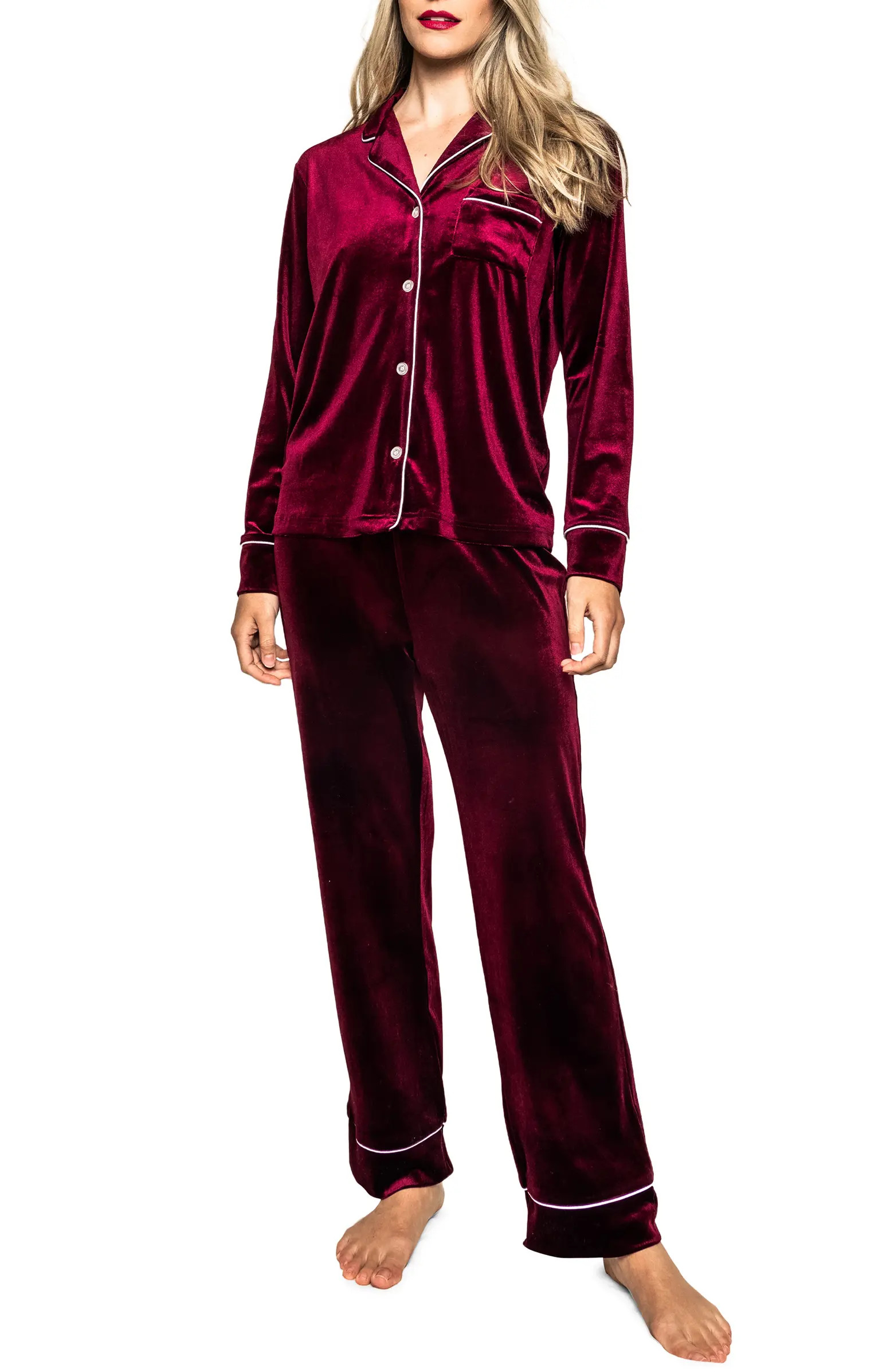 Petite Plume Women's Velour Pajamas | Nordstrom | Nordstrom