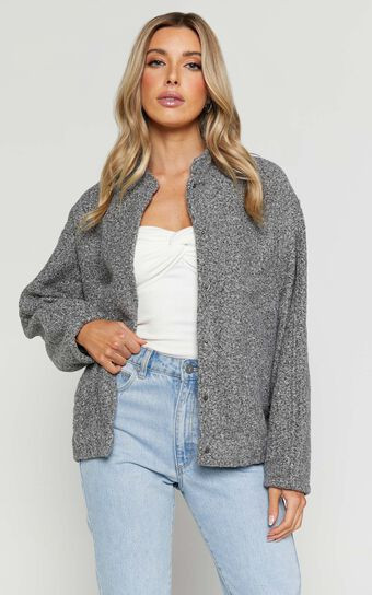Kelsie Bomber Jacket in Grey Marle | Showpo (ANZ)