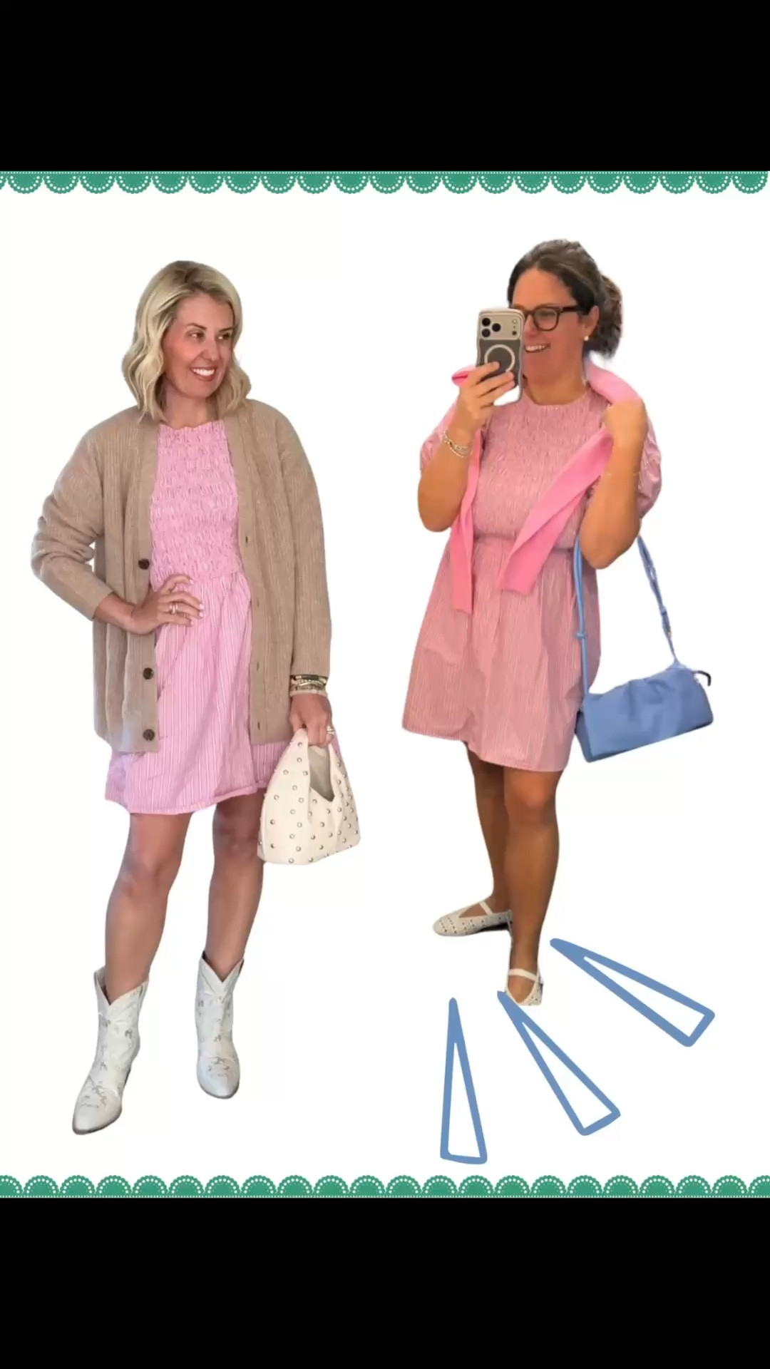 Twinning with @ashleymscribi! How darn cute is this dress? I love the puff sleeve & the smocking & best part….it’s super affordable. I’m showing you how you can wear it now and later! 

Dress - xs
Cardigan - xs
Boots - 8

#LTKmomlife #LTKdayinmylife #LTKOver40