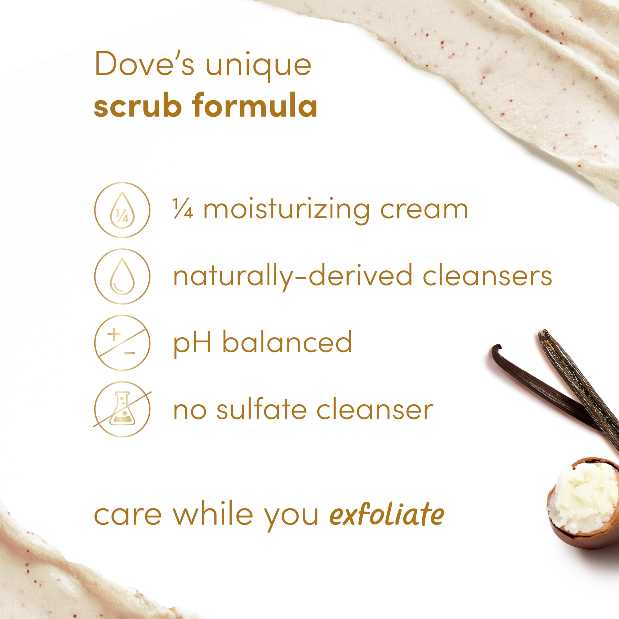 Dove Vanilla Sugar & Shea Butter Body Scrub Exfoliates and Deeply Nourishes for Smooth, Radiant S... | Amazon (US)