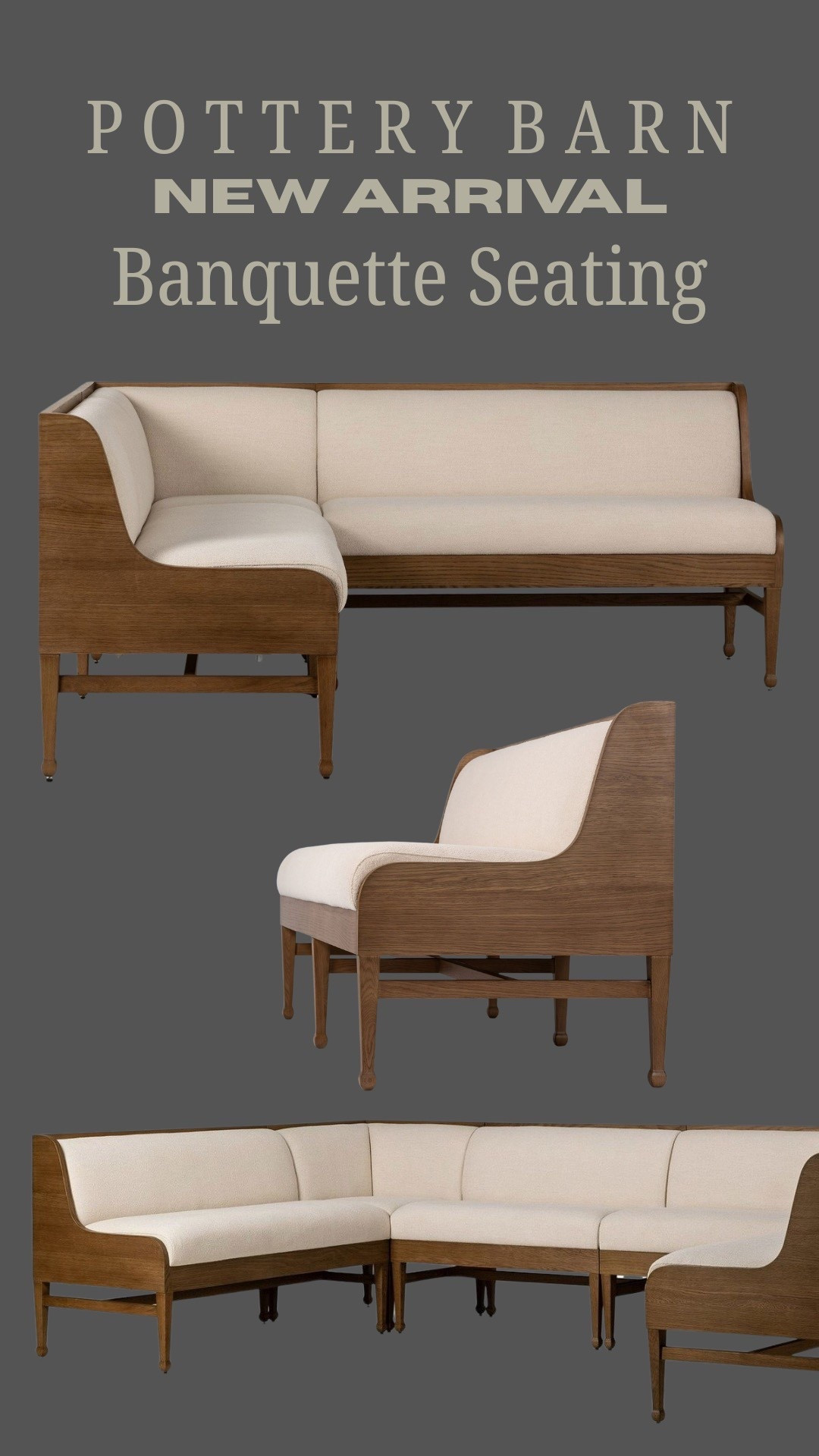 Pottery Barn new arrivals | banquette seating | banquette bench | dining bench | breakfast nook | dining room | home decor 

#LTKHome