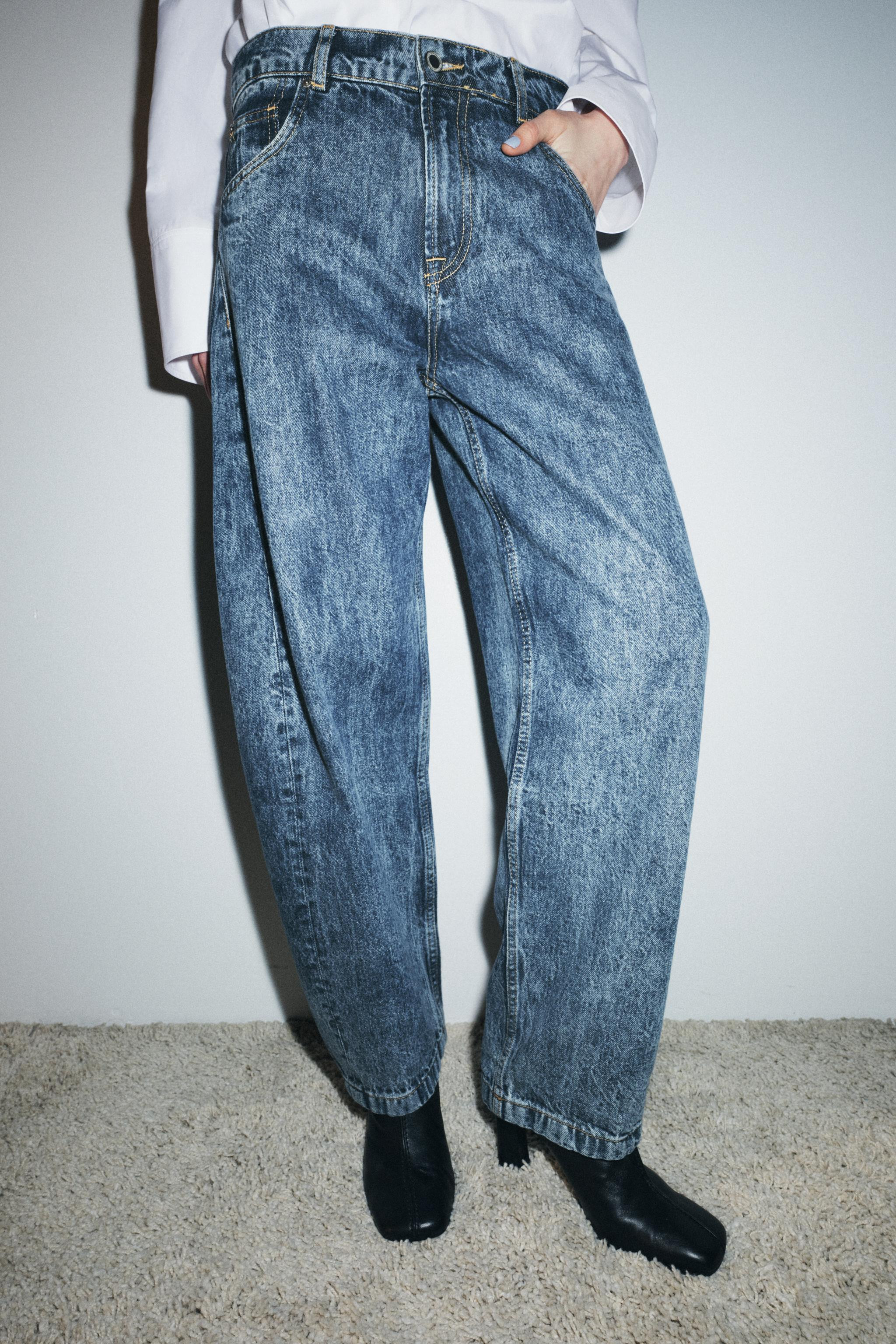 ZW COLLECTION BALLOON HIGH-WAIST JEANS | Zara UK