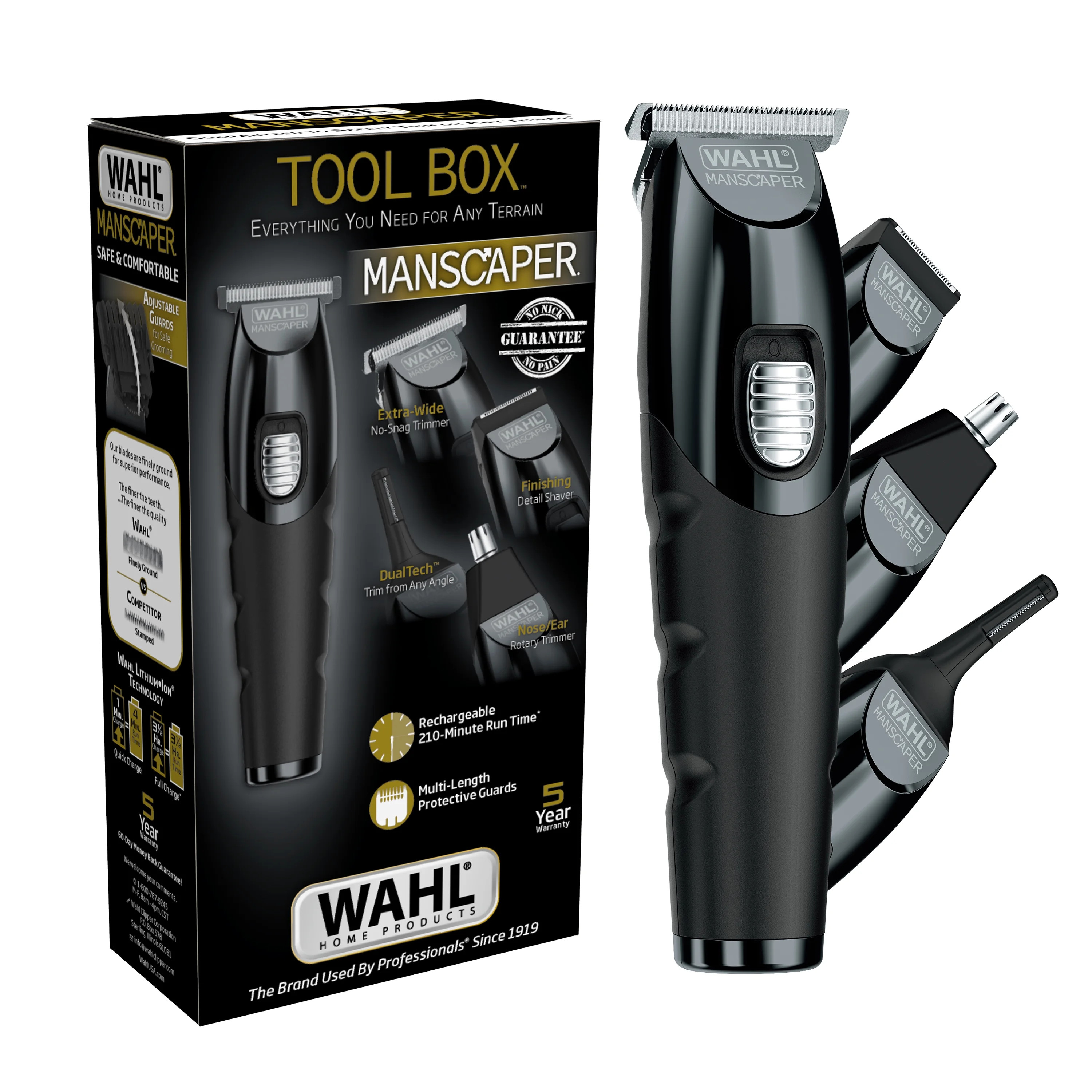 Wahl Manscaper Tool Box Rechargeable Trimmer for Trimming, Shaving, & Detailing for Men - 3024523 | Walmart (US)