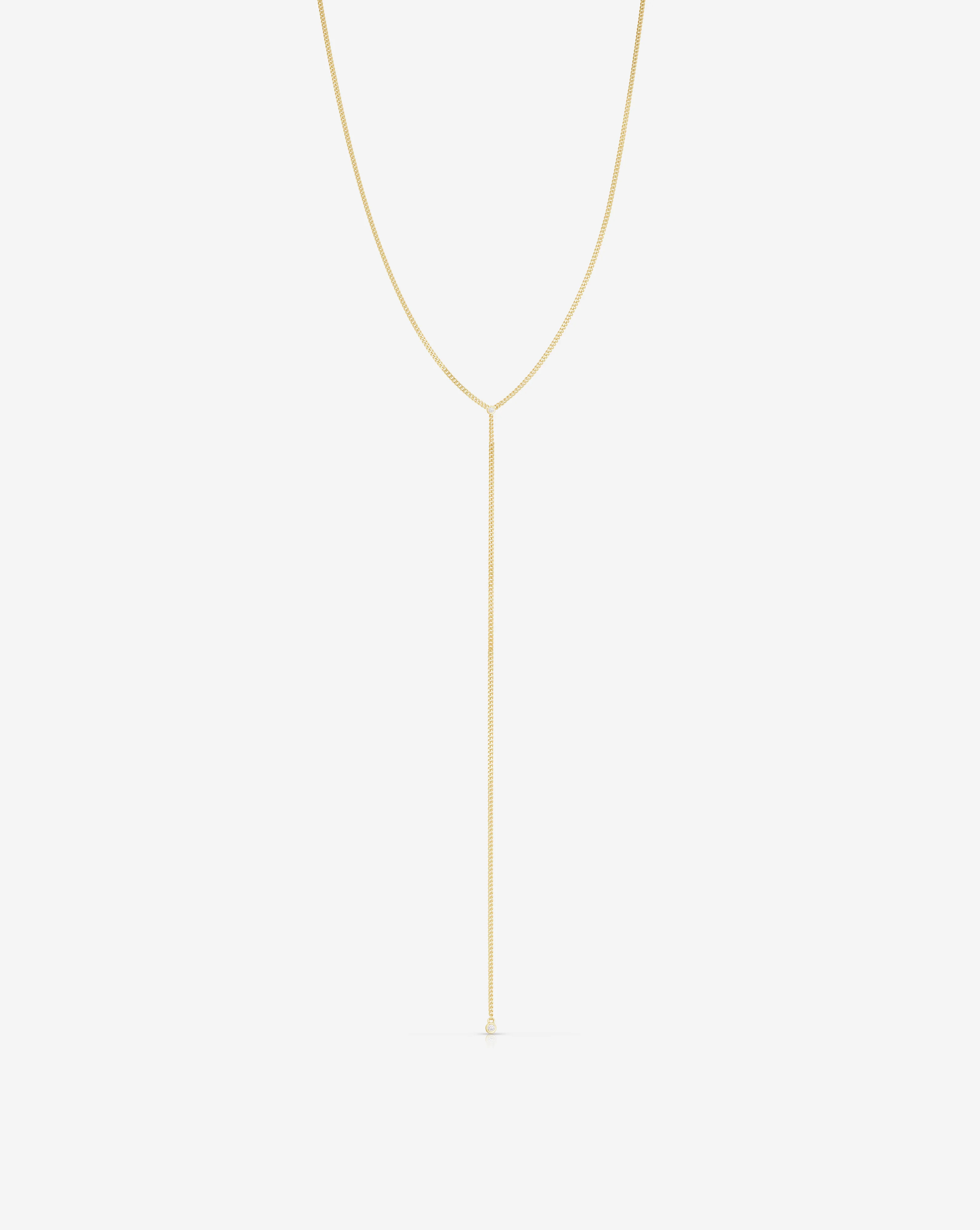 Diamond Cut Curb Chain Lariat | Ring Concierge