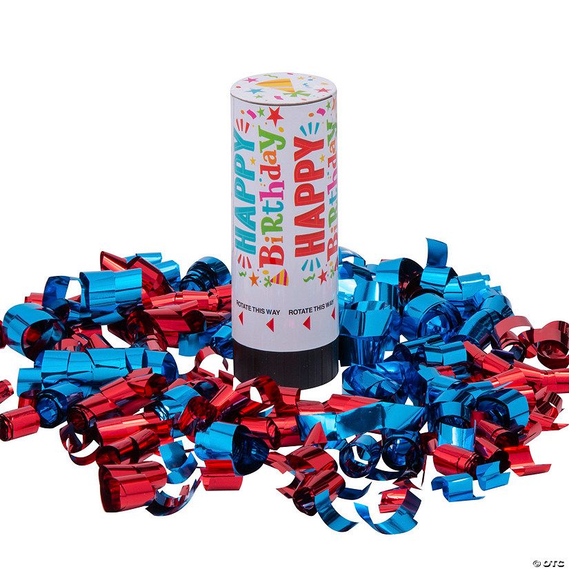 Happy Birthday Confetti Poppers - 12 Pc. | Oriental Trading Company