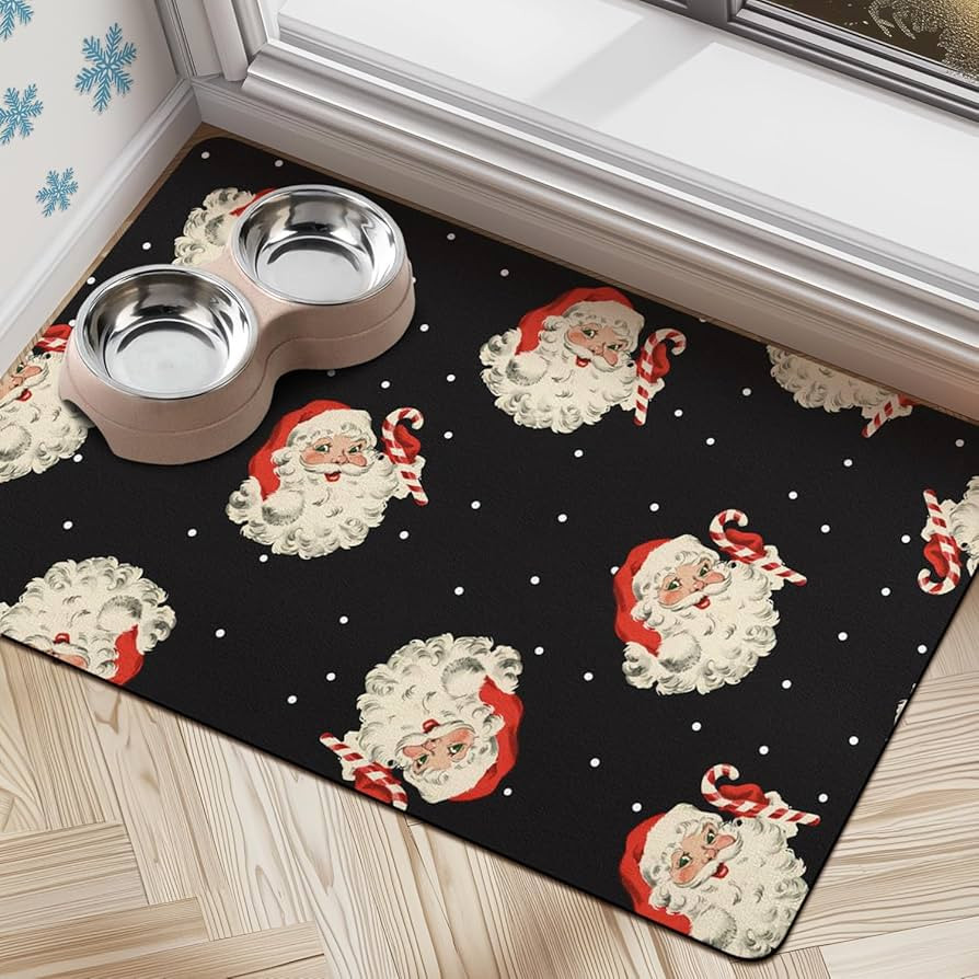 Dog Cat Food Mats for Floors, Absorbent Dog Bowl Mats for Food and Water, Quick Dry Pet Dog Food ... | Amazon (US)