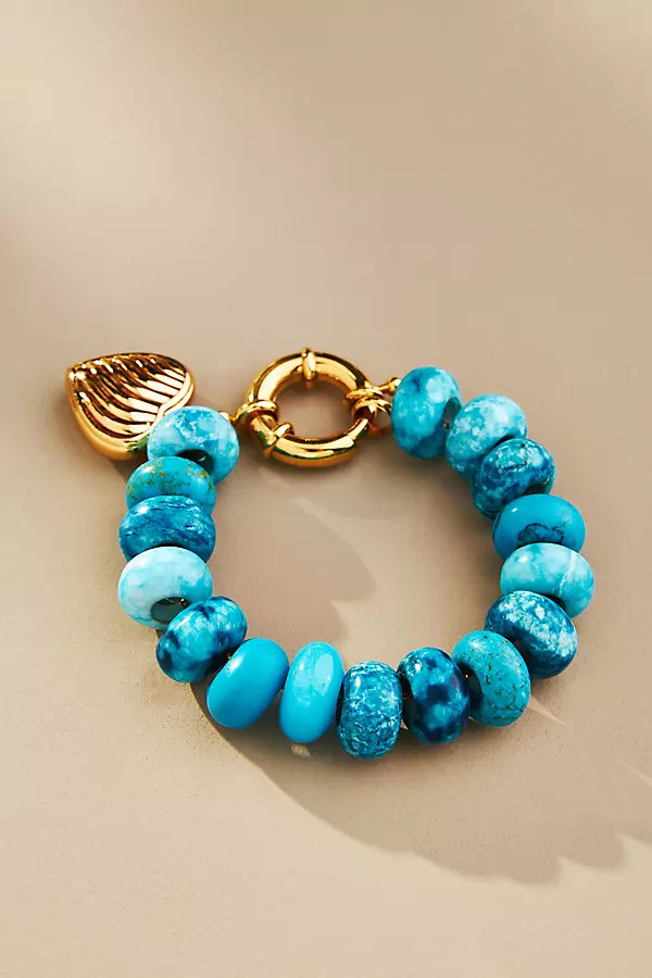 Timeless Pearly Heart Pendant Bracelet By Timeless Pearly in Blue | Anthropologie (US)