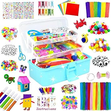 3000 Arts and Crafts Supplies for Kids Craft Kit All in 3 Layered Craft Box with Pipe Cleaners Cr... | Amazon (CA)