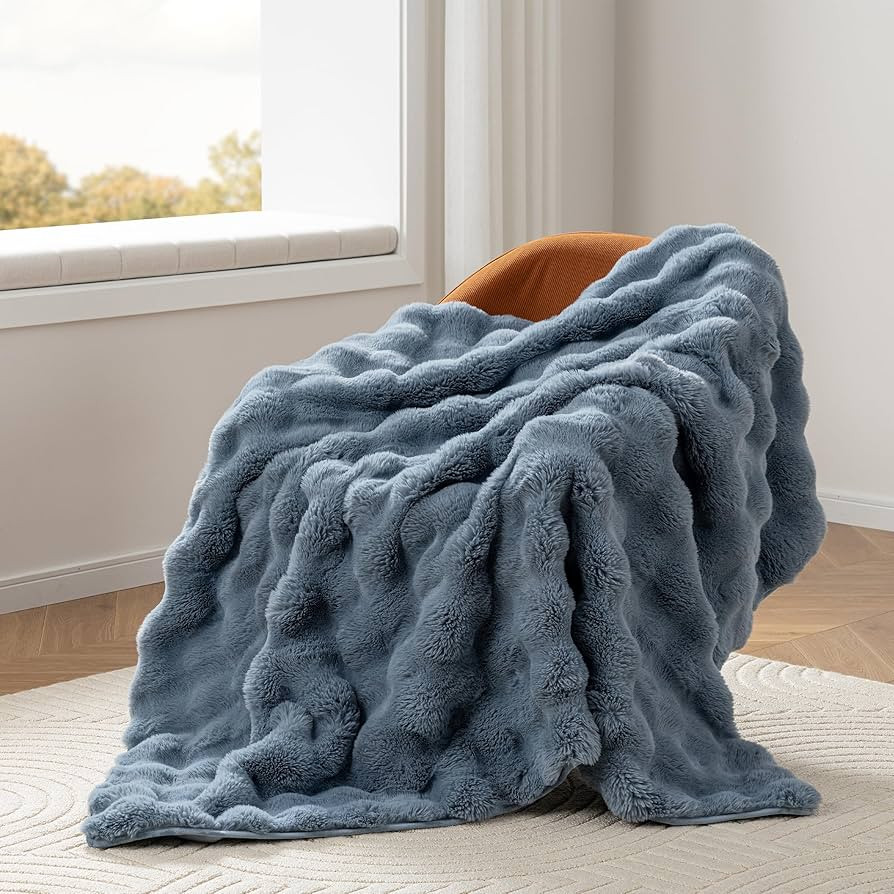 Berkshire Faux Fur & Velisse Reversible Throw - Ultra Soft Plush Blanket for Couch and Bed, Luxur... | Amazon (US)