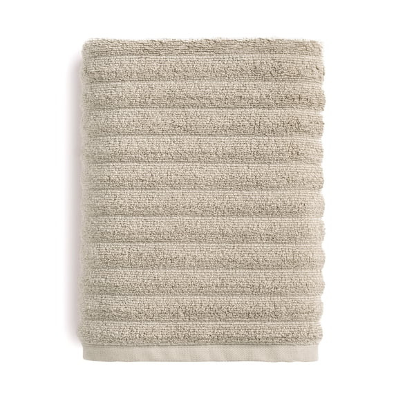 Mainstays Performance Cotton Bath Towel, Super Soft Quick Dry Fade Resistant, Textured Beige | Walmart (US)