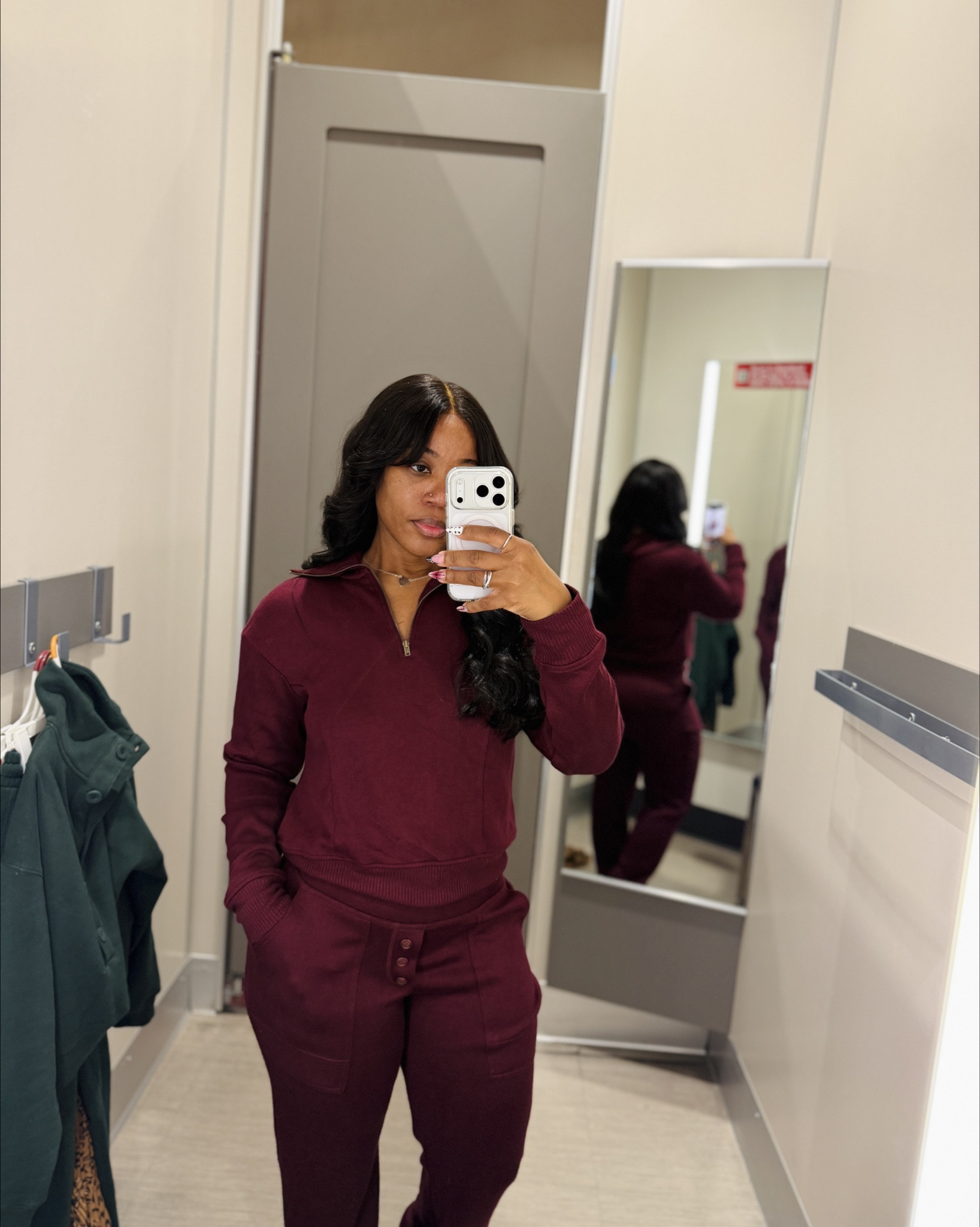 Wearing a size small in both the top and bottom. Very comfortable and lightweight and I love the quarter zip top. 

#LTKFindsUnder100