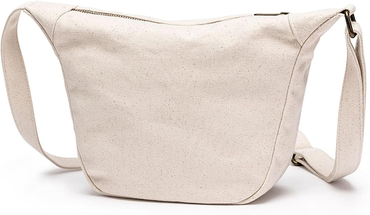 Canvas bag female bag cloth bag soft Japanese chic Hong Kong style casual dumpling bag shoulder m... | Amazon (US)