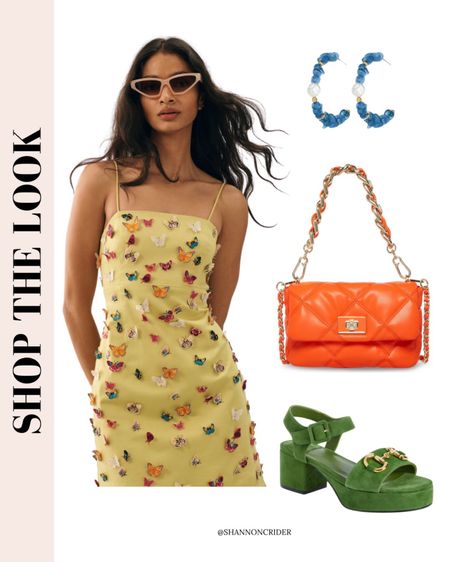 Vibrant and fun spring looks. Obsessed with this butterfly dress!! #3Ddress #butterflydress #anthro #
 #yellowdress #brightcolors #greenshoes #orangepurse 



#LTKSale #LTKsalealert #LTKitbag