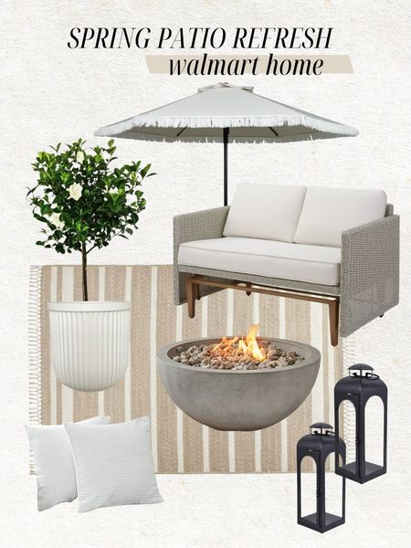 Spring patio refresh 🌿 I just got 3 of these planters for our backyard. They are 1/10 of the price of the pottery barn planters and the size is really great! They are large size and good quality. 

Spring patio, backyard patio, patio refresh, patio sofa, patio furniture, neutral patio furniture, striped outdoor rug, patio fire pit, white planter, Walmart, Walmart home, Christine Andrew 

@walmart #walmarthome #WalmartPartner

#LTKfindsunder100 #LTKhome #LTKSeasonal