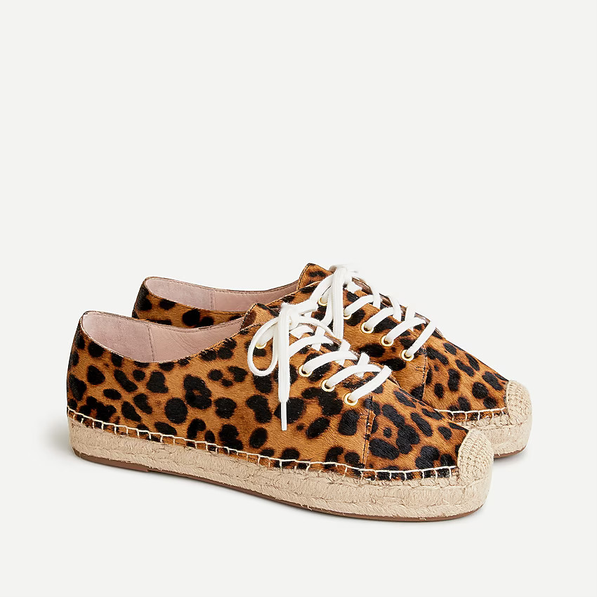 Espadrille sneakers in leopard calf hair | J. Crew US