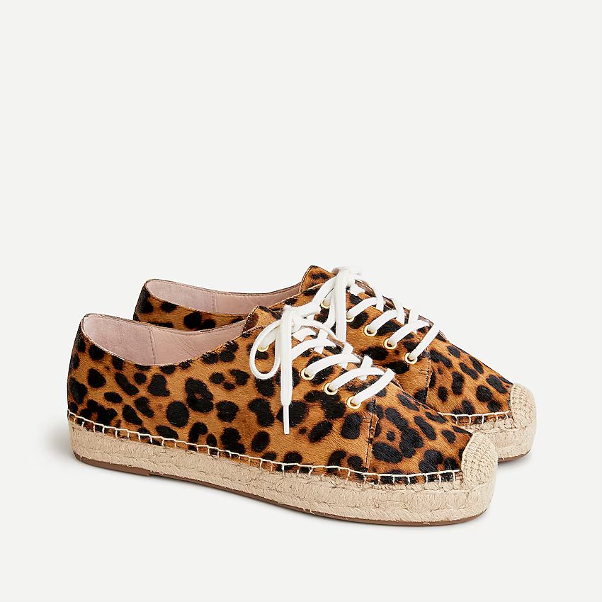 Espadrille sneakers in leopard calf hair | J.Crew US
