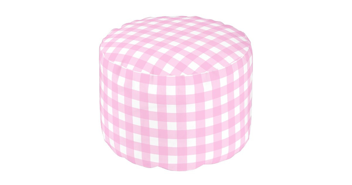 Pastel Pink Gingham Pattern Pouf | Zazzle | Zazzle