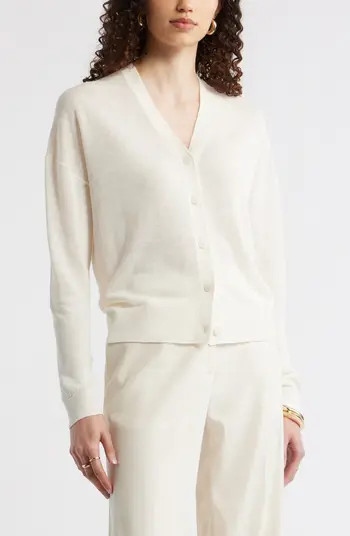 Nordstrom V-Neck Linen & Viscose Cardigan | Nordstrom | Nordstrom