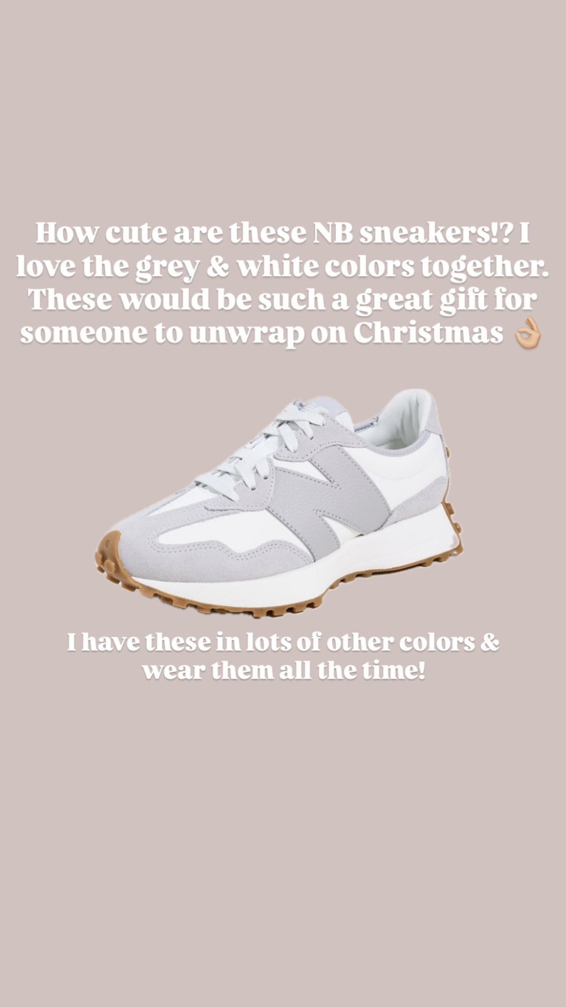 These are currently on sale too! 👏🏼 The perfect everyday athleisure sneaker! I have it in so many colorways! They are truly so comfortable!

Loverly Grey, Shopbop, new balance, new balance 327, sneakers, gift ideas for her, sale 

#LTKGiftGuide #LTKFindsUnder100