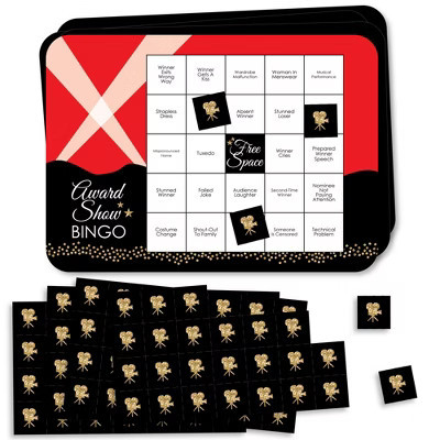 Big Dot of Happiness Red Carpet - Award Show Bingo Cards and Markers - Movie Night Party Bingo Game - Set of 18 | Target