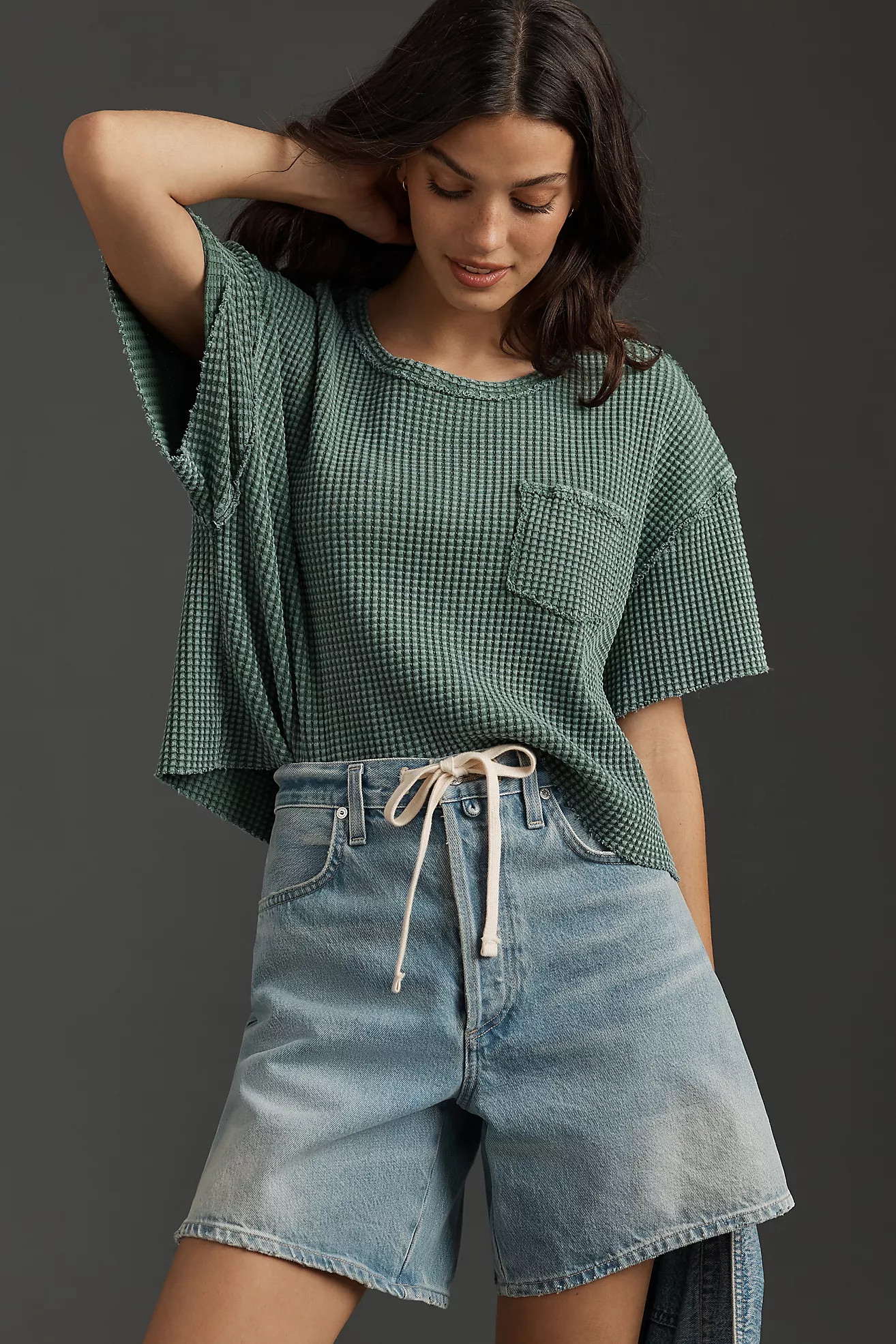 Pilcro Short-Sleeve Waffle Tee | Anthropologie (US)