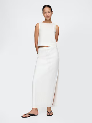 Linen-Blend Midi Skirt | Gap (US)