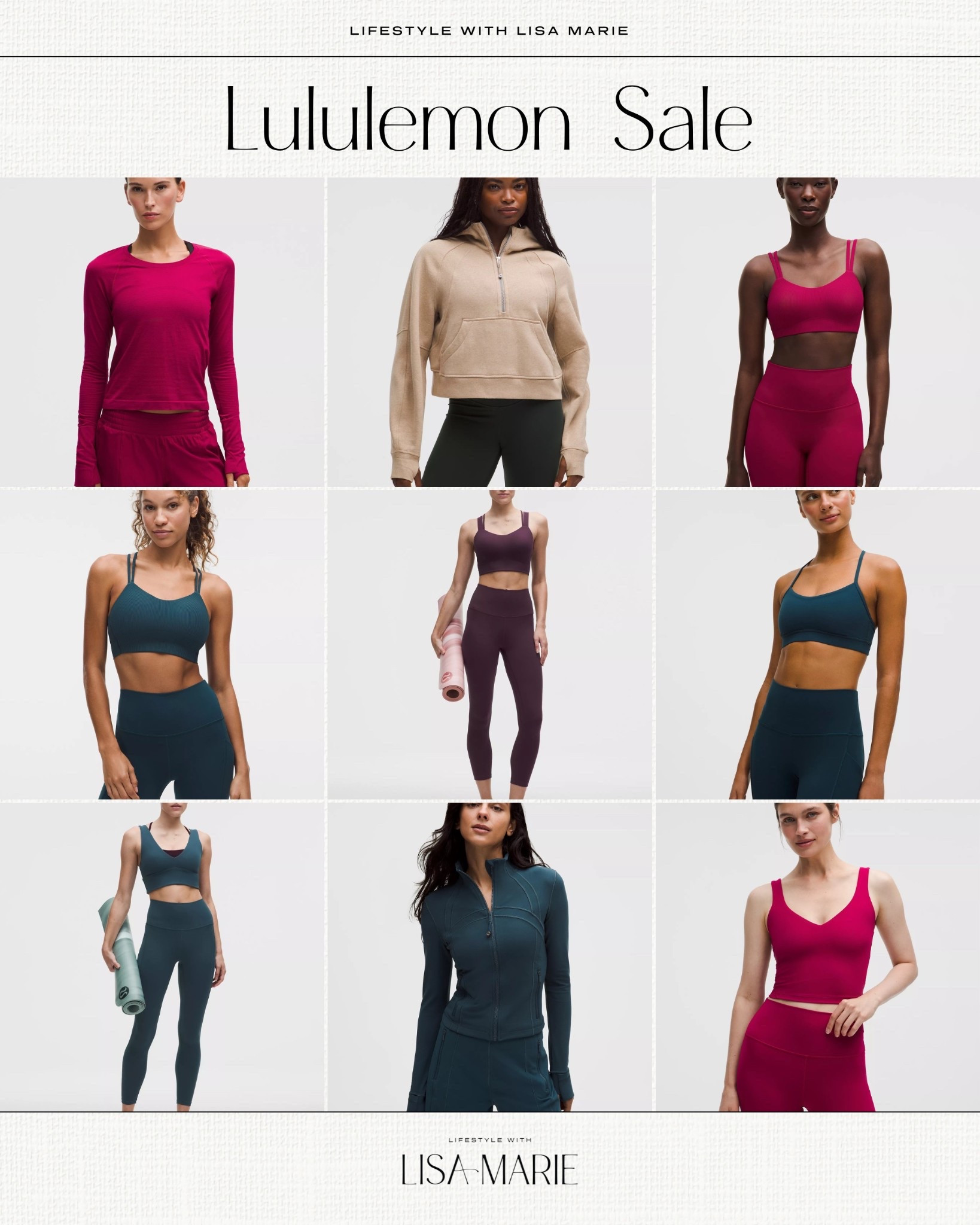My Lululemon sale picks! Wearing sz 0 in align leggings (prefer the 23” inseam), sz 2 in tops and sz 4 in sports bras! Sz 2 in define crop jacket. Workout outfits. Workout sets. 

#LTKActive #LTKfitnessgoals #LTKFindsUnder100