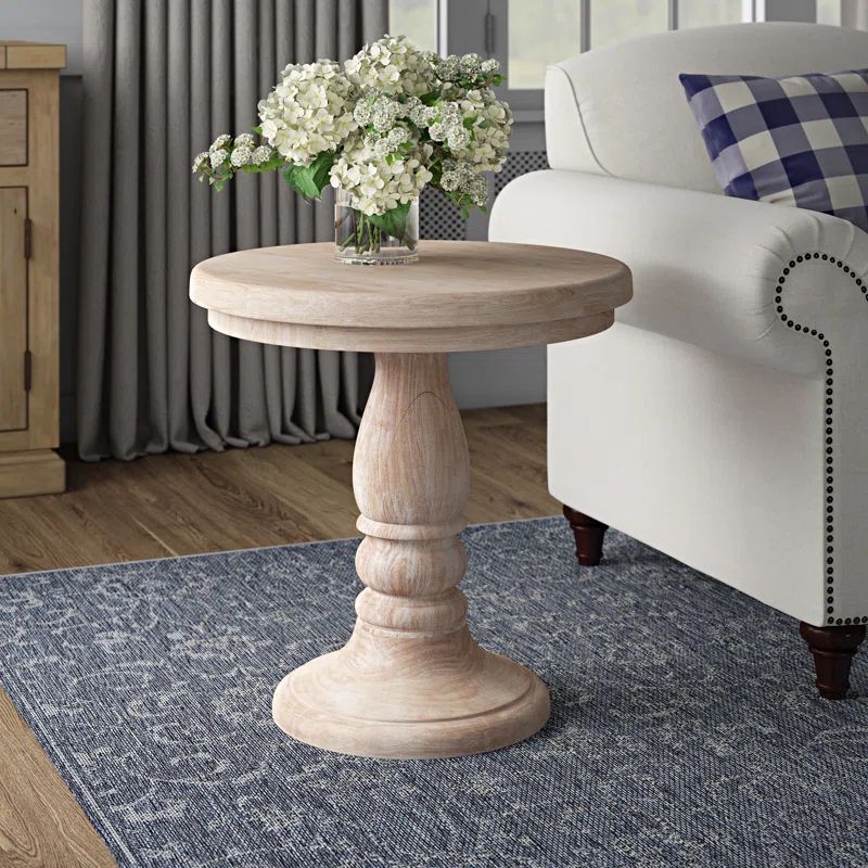 Mendes Solid Wood Pedestal End Table | Wayfair North America