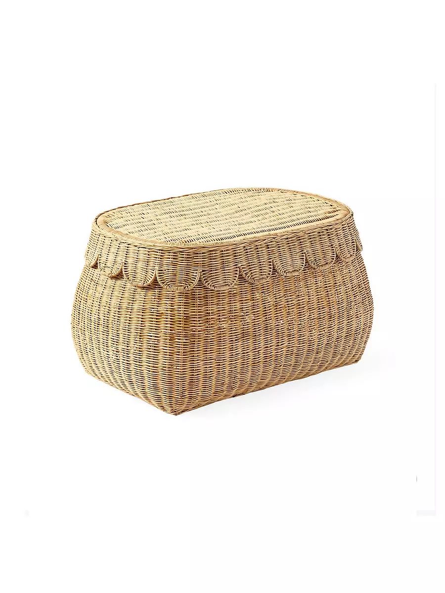 Scallop Rattan Basket | Serena and Lily