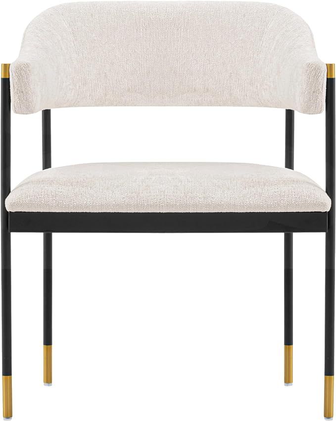 Manhattan Comfort Lia Boucle Dining Chair with High Density Foam Padding, Stunning Metal Frame wi... | Amazon (US)