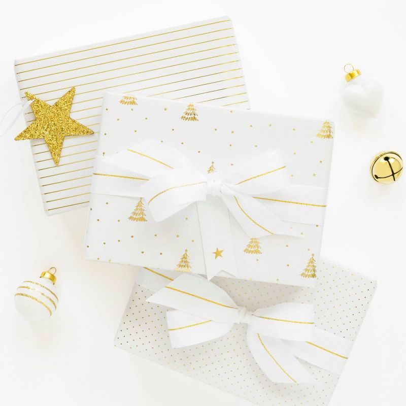 30 sq ft Gift Wrap Trio Gold/White - Sugar Paper™ + Target | Target