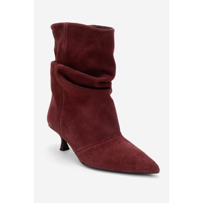 Balei - Burgundy Suede Leather Pointed Toe Boot (Women) burgundy suede 7 Forever & Always Shoes US | Target