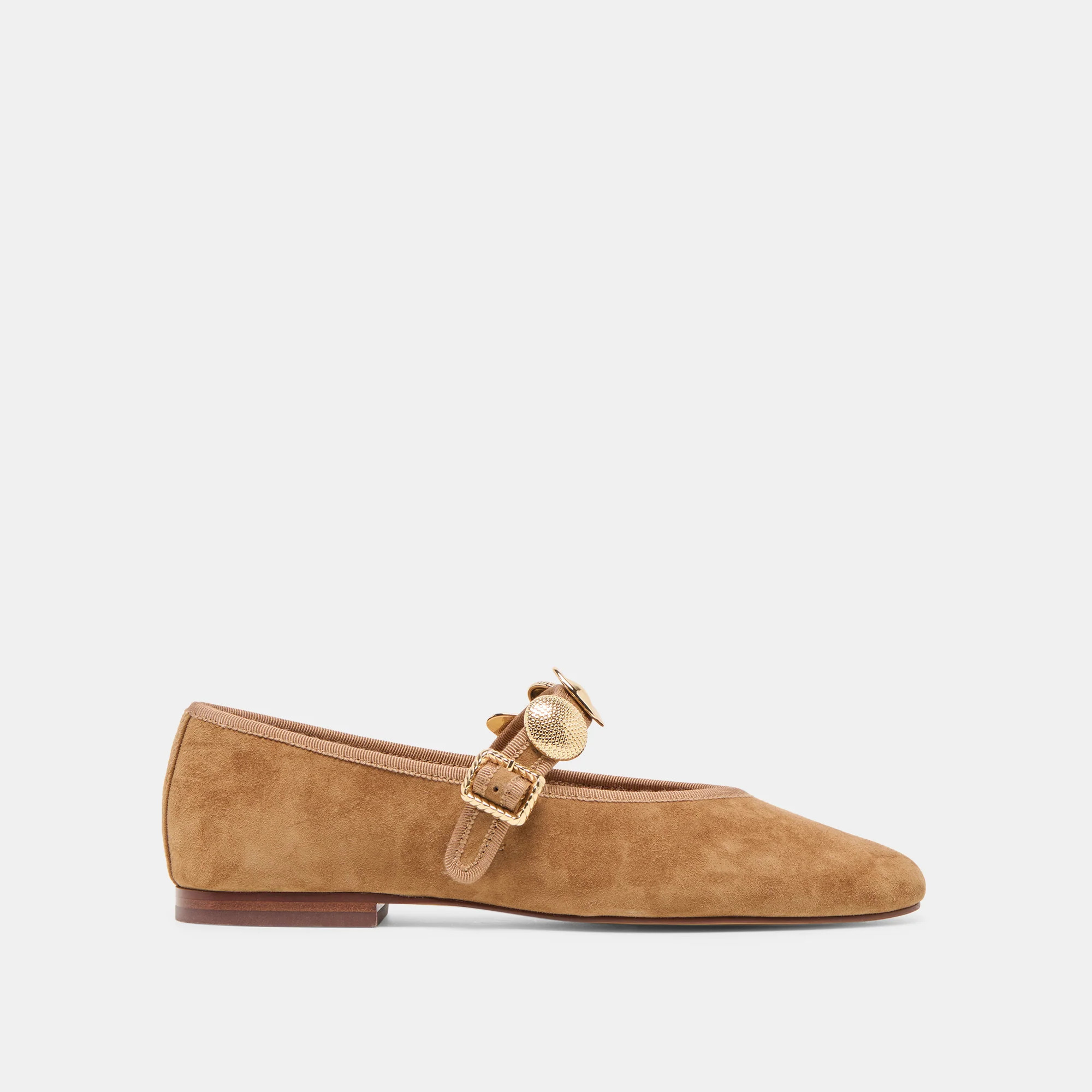 Relan Ballet Flats Lt Brown Suede | DolceVita.com