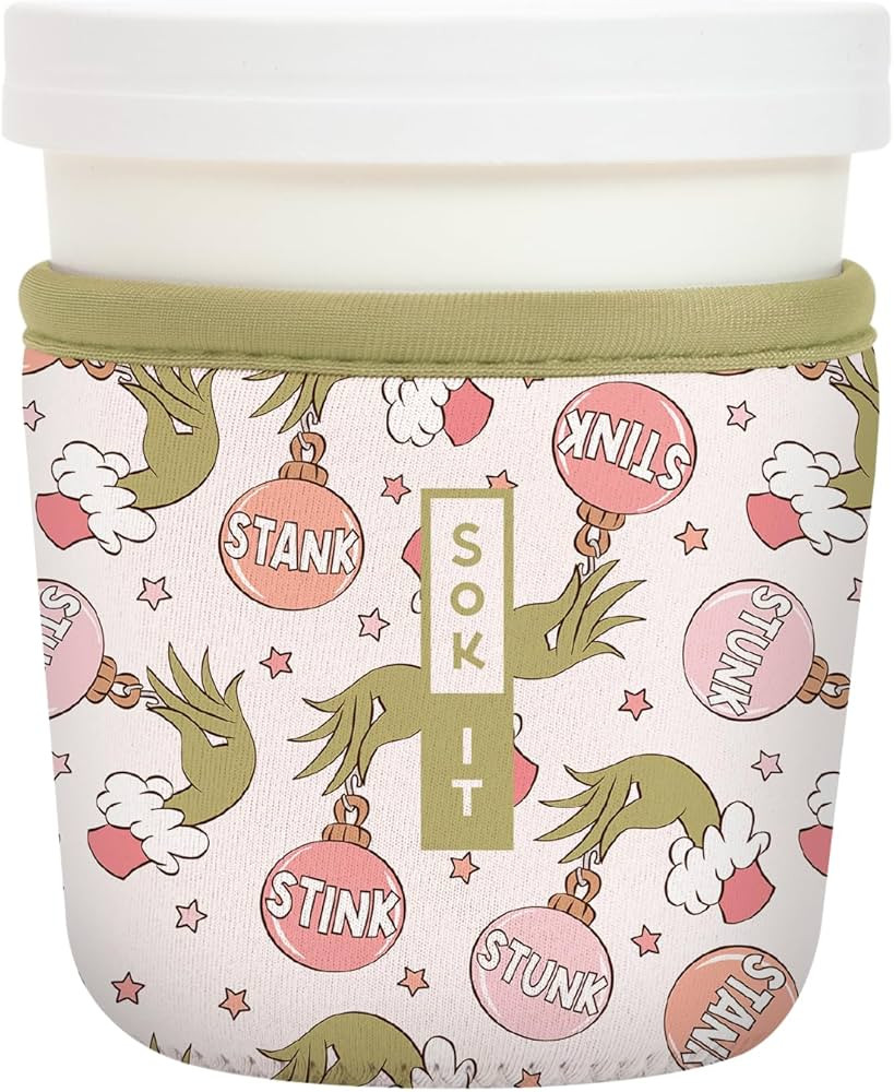 Sok It IceCreamSok Insulated Neoprene Cover (Jingle Smells, Tapered Ice Cream Pints) | Amazon (US)