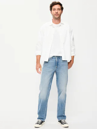 Structured Loose Non-Stretch Jeans | Old Navy (CA)
