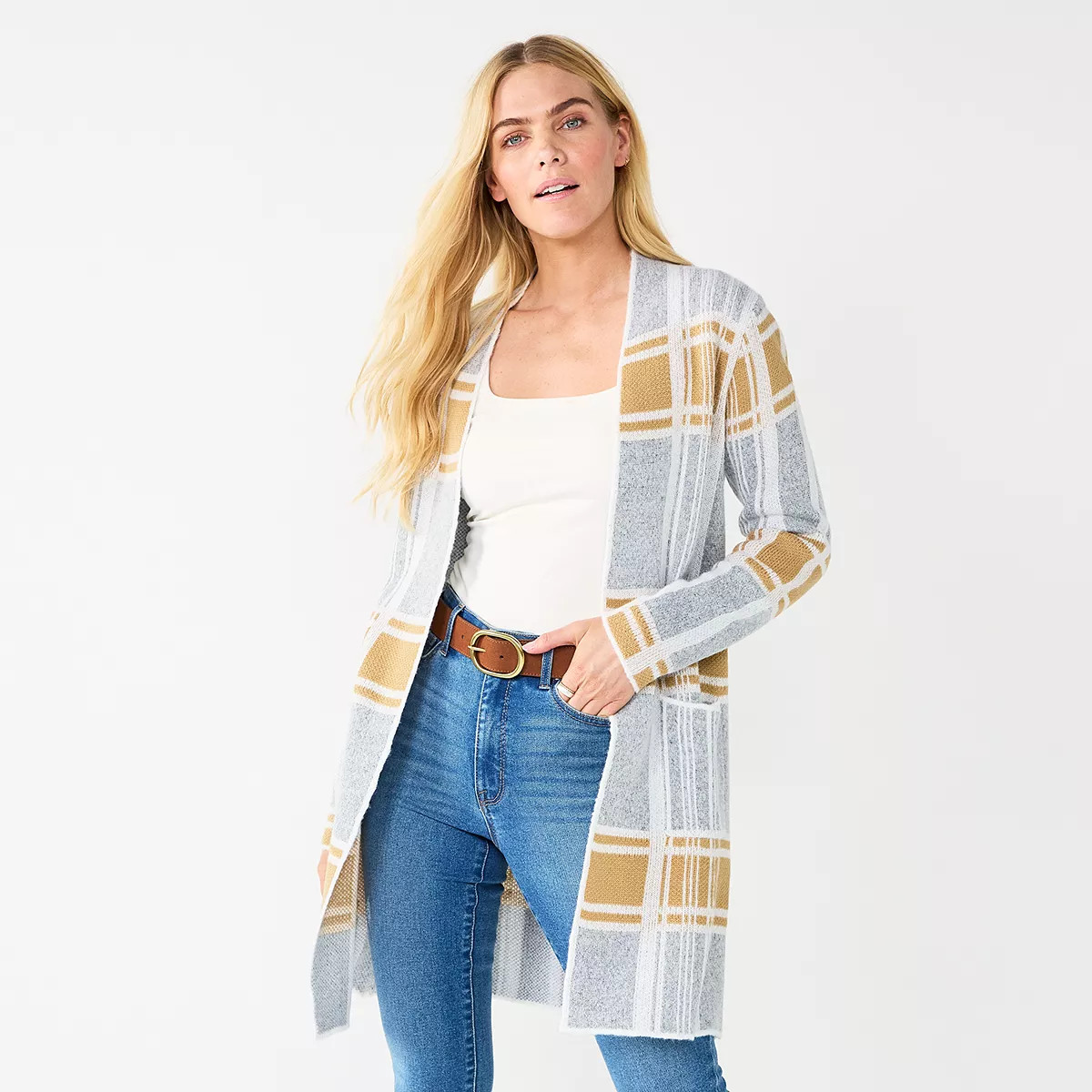 Women's Nine West Jacquard Sweater Car Coat | Kohl's