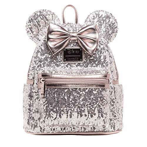 Loungefly Disney Minnie Mouse Silver Sequin Mini Backpack | Amazon (US)