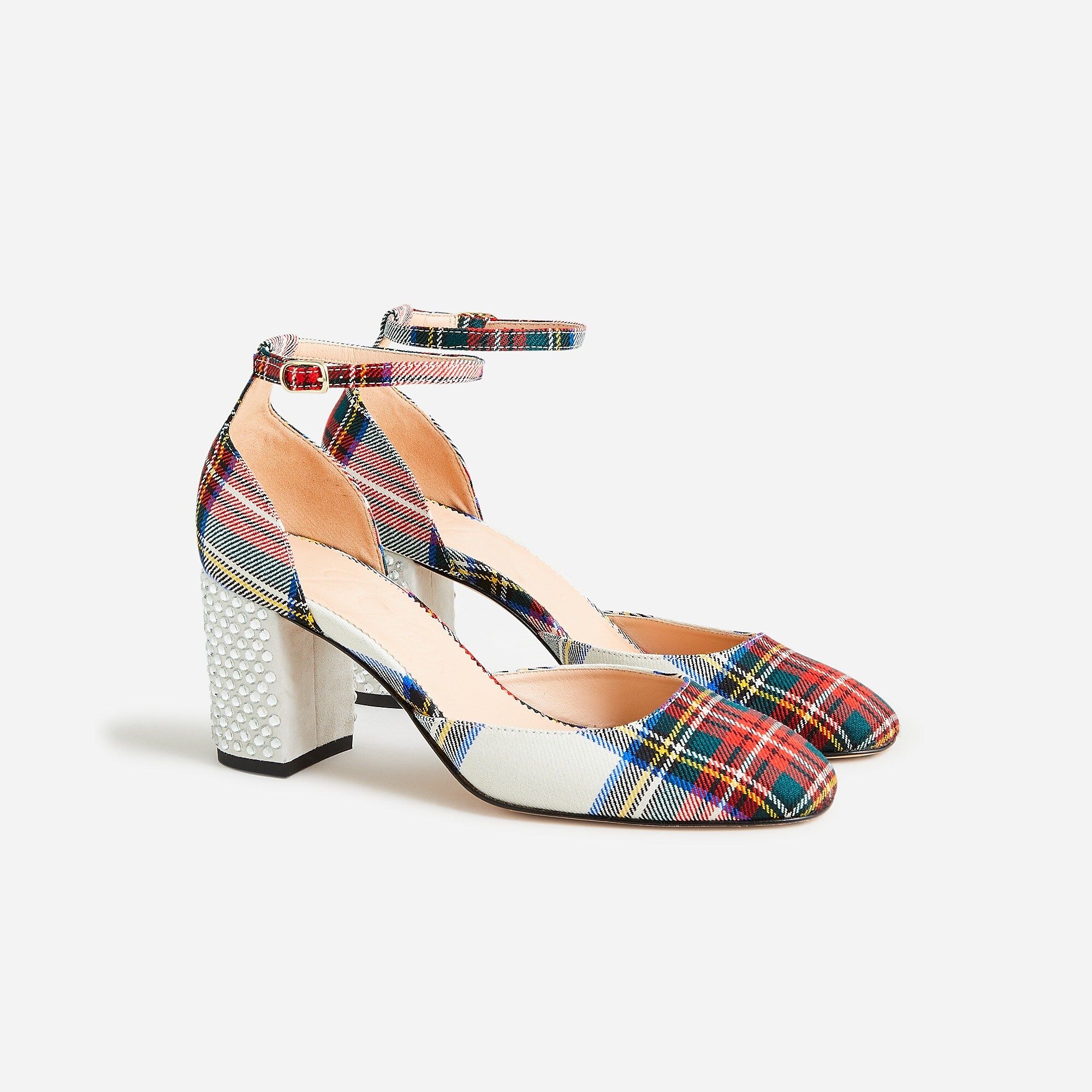 Maisie studded heels in Stewart tartan | J.Crew US