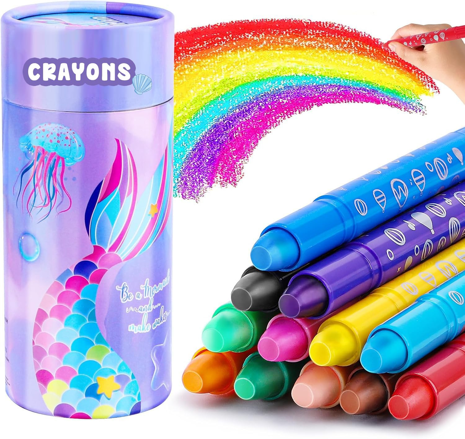 DreamCandy Twist Crayons for Toddlers,12 Colors Non Toxic Washable Crayons for Kids,Art Supplies ... | Amazon (US)